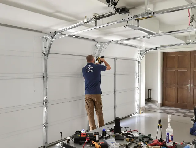Poinciana Garage Door Repair certified technician performing precision garage door repair in Poinciana