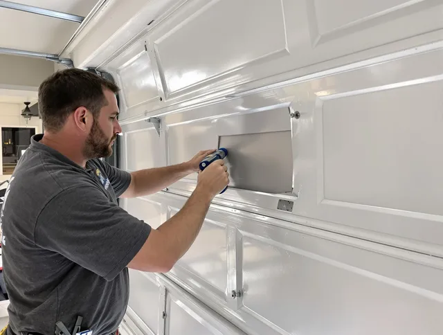 Garage door panel repair by Poinciana Garage Door Repair in Poinciana